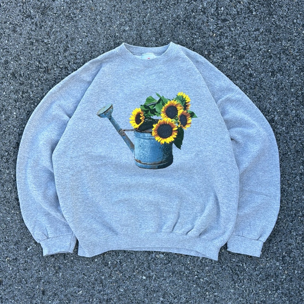 Vintage 90’s Sunflower Oversized Graphic Crew Neck Sweatshirt by Bike Size XXL